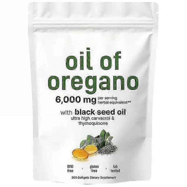 Oreganoöljy Mustakuminaöljy 6000mg Ravintogeelit & Pureskelutabletit A A