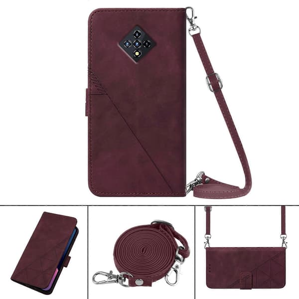 Til Infinix Zero 8 X687 Crossbody 3D Præget Flip Læder Telefonetui