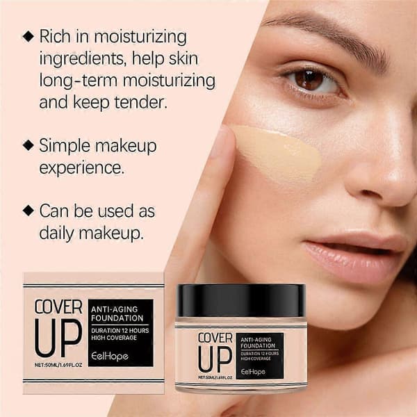 Cover Up Slow-Aging Foundations Hållbarhet 12 timmar Hög täckning 50ml