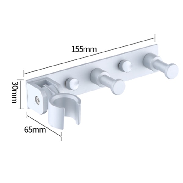 Duschhuvudhållare Väggfäste Konsol Med 2 Hängare Krokar