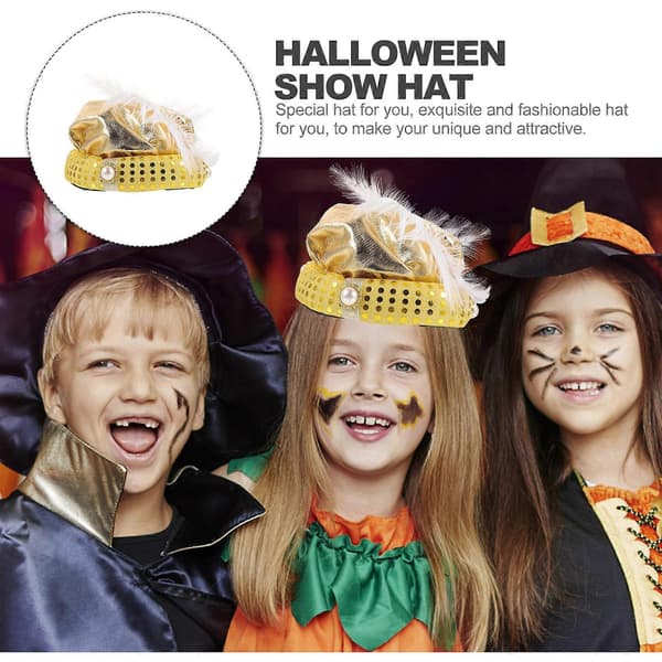 Halloween Dekorativ Fjäderkeps Hatt för Kostymrollspel A