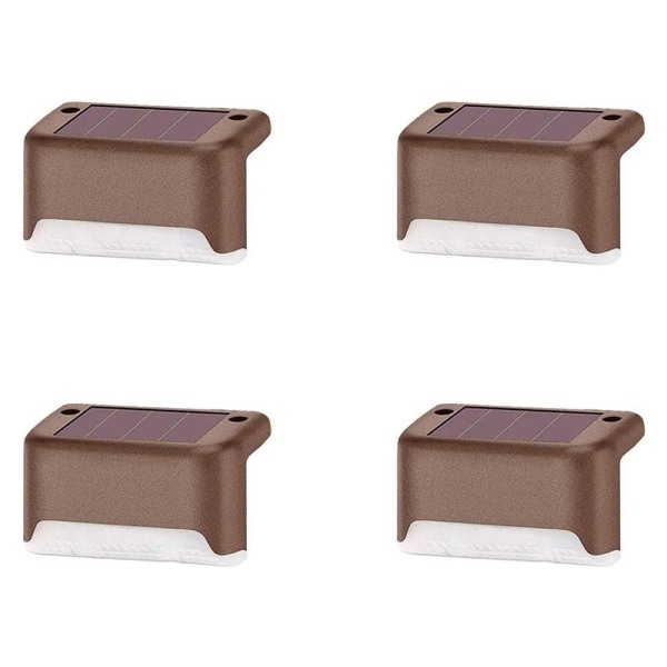 4 st solcellsbelysning LED-trappstegsbelysning för trappor, terrasser,