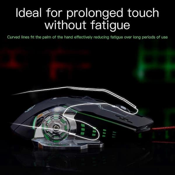 Profesjonell trådløs/kablet spillmus 6 knapper 3600 DPI LED optisk USB-datamaskin