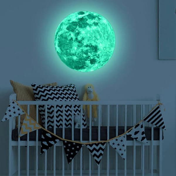 Glow in The Dark Wall Art Stickers Månetema til brug A
