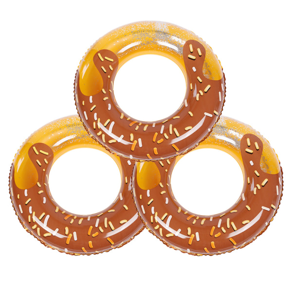 3st Donut Pool Float med Glitter, Roliga Pool Ring Leksaker för