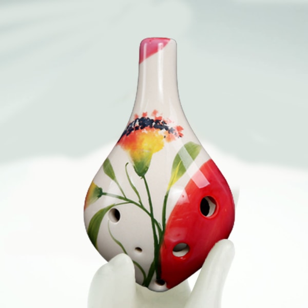 6-hulls Ocarina,Alto C,glasert keramikk,vakker design,gaveidé
