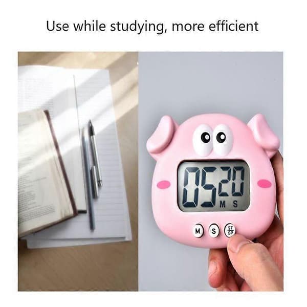 Rolig timer Kreativ-Söt djurmekanisk timer Kök Matlagning Barn-Studie-Hem Timer Nyårsgåva till barn (rosa)