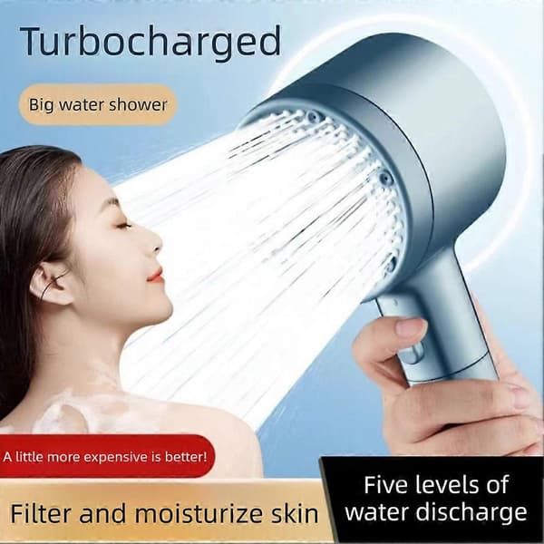 5 Spraytilstande Håndholdt Massage Brusehoved Multifunktionelt Massage Brusehoved til Badeværelse DIY Style 1