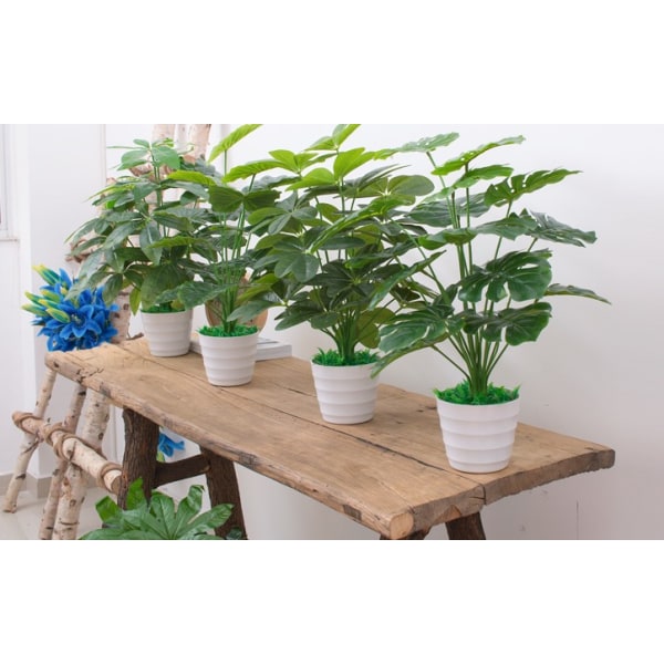 60CM Kunstig Real Touch Plante Monstera Tre uten Potte,