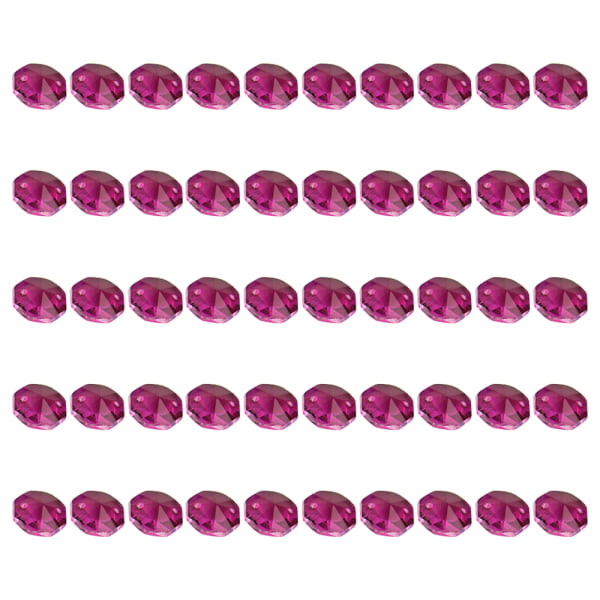 14mm 50 stk. Krystal Oktagon Perler 2 Huller DIY Bryllup og Hjem