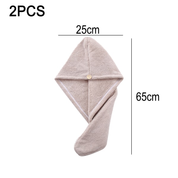 2PACK Home Microfiber Hårhåndklædeindpakning for, Badeværelse Essential