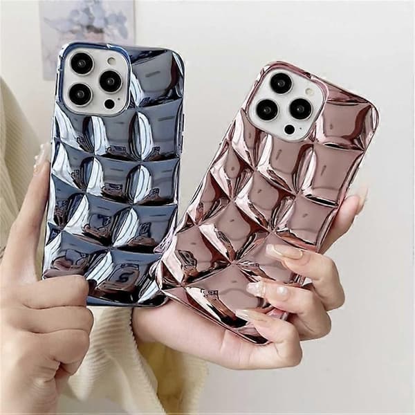 Kompatibel med iPhone 14 Pro TPU-deksel Støtsikkert Rhombus Grid Design Galvanisert Telefondeksel A