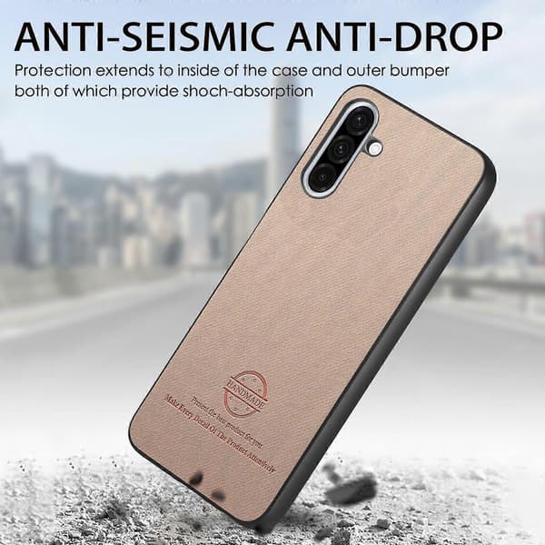 Twill Fabric Leather Skin Bakdeksel til Samsung Galaxy A16
