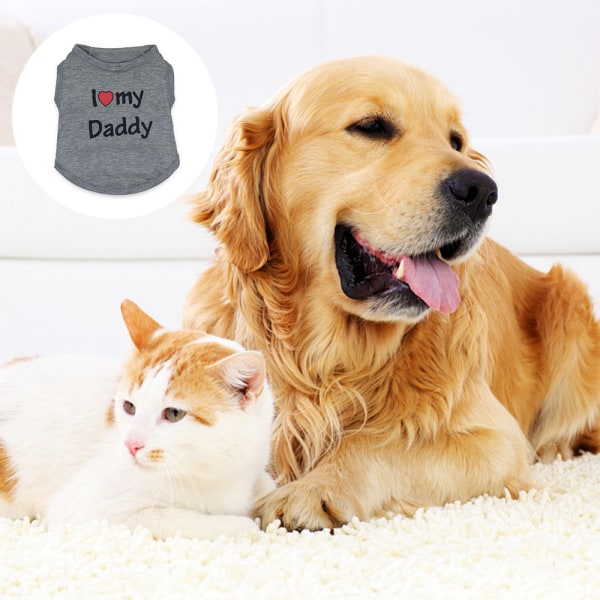 T-shirt til hund Daddy Pet Vest Hund Sommer Cool Tøj