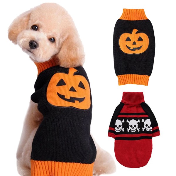 Kraniet Græskar Halloween Kæledyr Sweater Kæledyr Kostume Hund Kostume Stor
