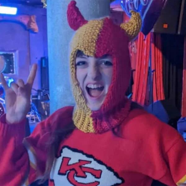 Sjovt horn Balaclava Mænd Kostume Hatte Halloween Gave Pullover Hat Blød Hue Halloween Gave Varm Blød Balaclava Hat Billedstil A