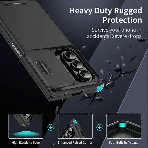 Skydende Camshield TPU + PC Telefoncover Sort Til Samsung Galaxy Z Fold7