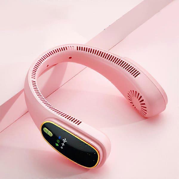 Digitalt Display Hængende Halsventilator USB Genopladelig Køleventilator Bærbar Sommerluft