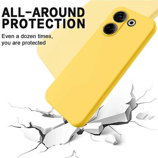 Rent flytende silikon støtsikkert telefondeksel gul for Tecno Camon 20 Pro 4G
