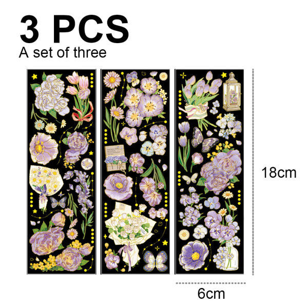 Stickers til Scrapbooking Journaling, Blomster Planter Vandtætte