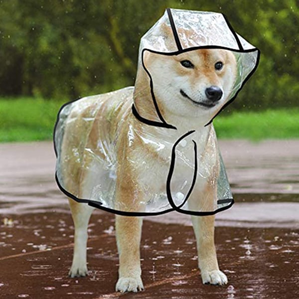 Koiran sadetakki hupulla Poncho läpinäkyvä sadetakki pienille