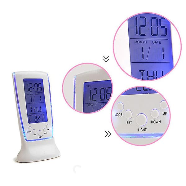 Digital Alarm LED Ur LCD Display Kalender Termometer A