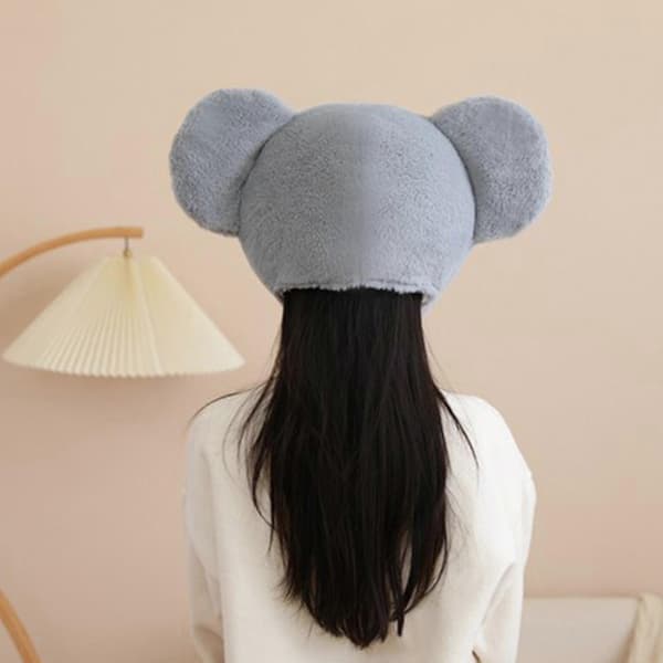 Halloween Koala Furry Hat Hodeplagg Plysj Hodeplagg for Maskerader Halloween Plysj Tegneseriehatt Hodeplagg A