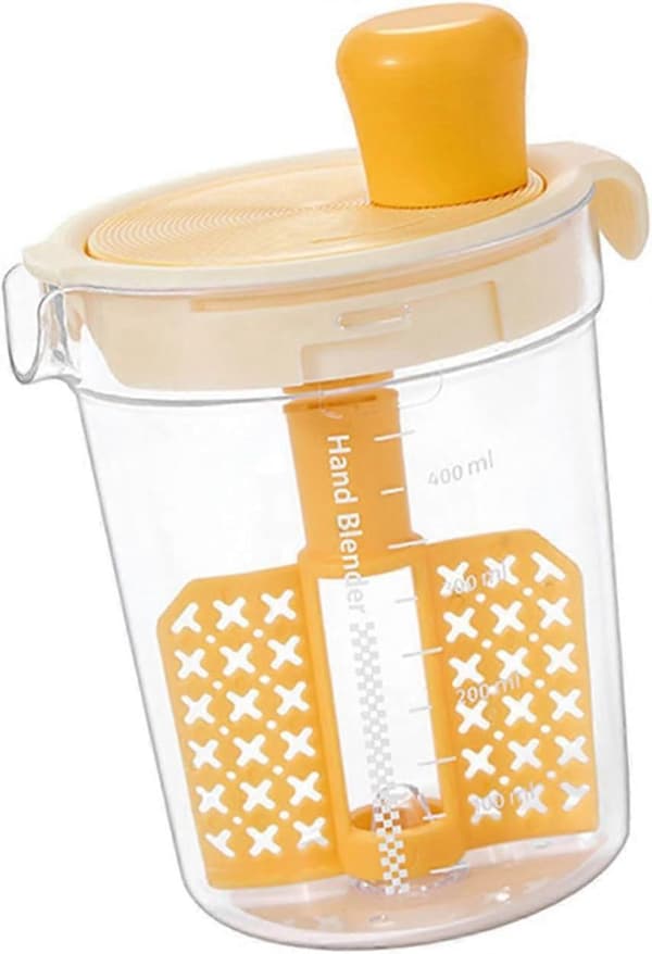 Protein Shakerflaske med Måleskala og Filterplade til Proteinpulver Mælk Kaffe Æg Gul A