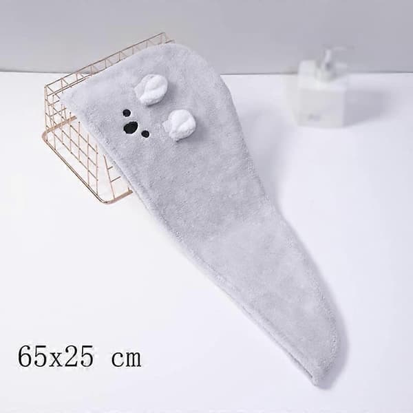 Hårhåndkle i mikrofiber for kvinner, korallfleece, hurtigtørkende, superabsorberende, svart A