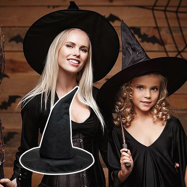 Halloween Troldmandshat Stor Sort Heksehat Drejet Heksehætter Mode Spids Hat Halloween Cosplay Kostumer Sort A