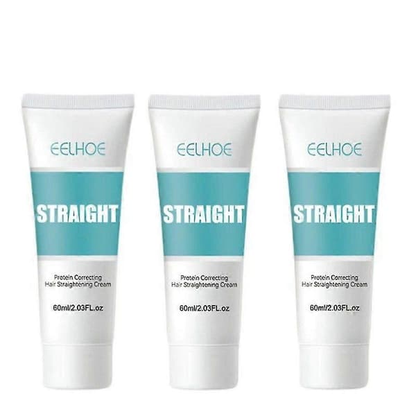 Hårglattecreme Permanent Proteinkorrigerende Hårglattecreme Glat Hår Rebonding Creme (3 stk.)