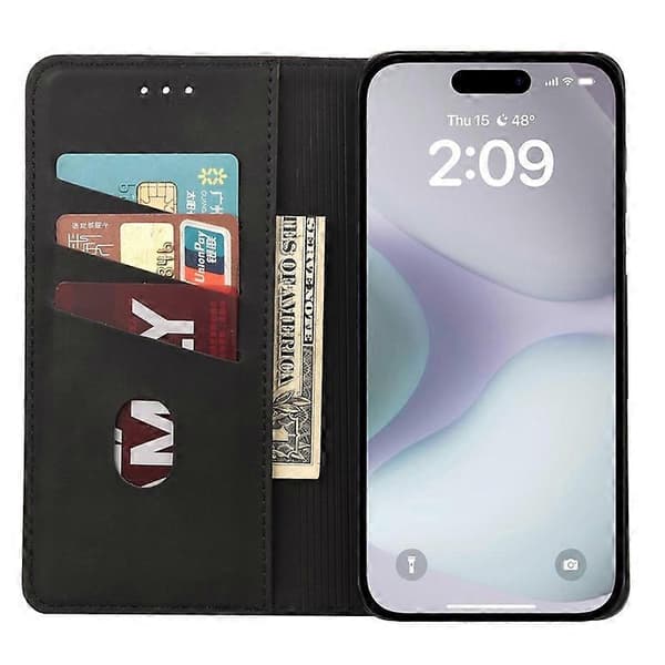 Kompatibel med iPhone 16 Plus Fodral PU Läder Stötsäkert Skydd Plånboksfodral A