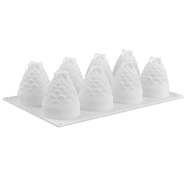 8 celler kongleformede kakeformer silikonform mousse iskrem sjokolade dessert bakeutstyr A