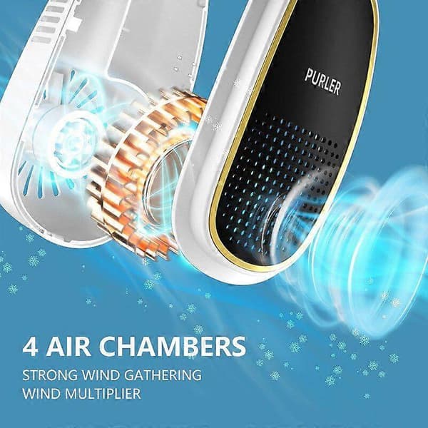 Digitalt Display Hængende Halsventilator USB Genopladelig Køleventilator Bærbar Sommerluft