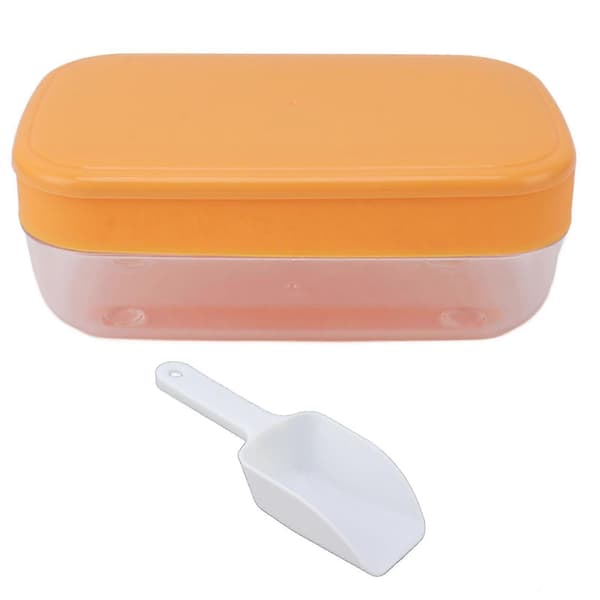 Flexibel isbitsform med lock, flerskiktad rund bricka för enkel frigöring, orange A