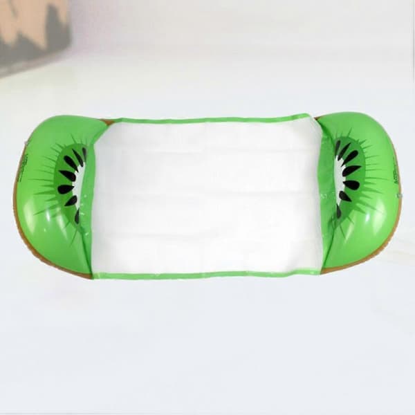 Oppustelig flydemåtte til pool swimmingpoolfest grøn 126x73x25cm holdbart materiale 1-pak A