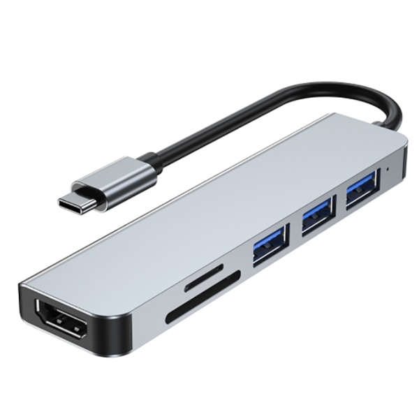 USB C Hub Multiport Adapter - 6 i 1 USB C til multiport