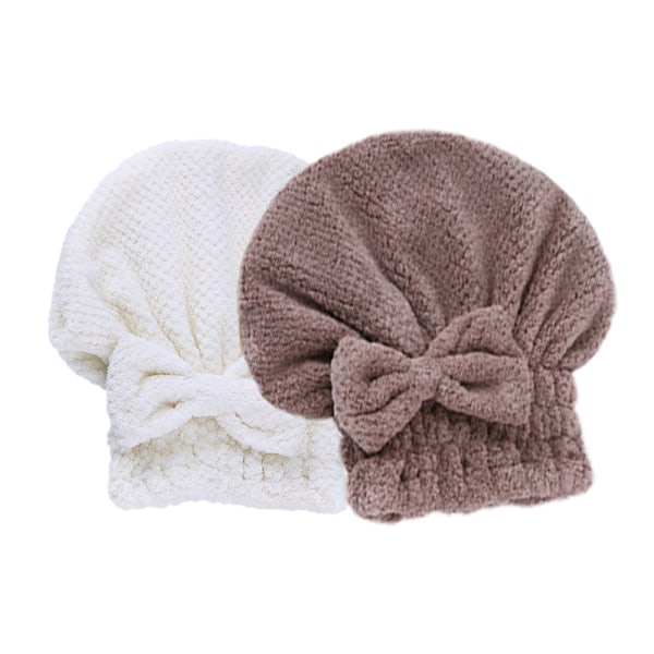 2 pakke hårtørrende håndklæder, absorberende turban hårhåndklædehætte,
