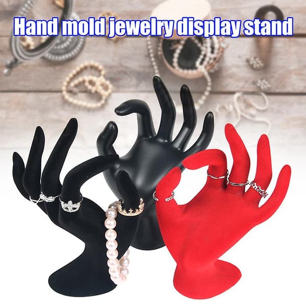 Polyresin håndform smykkeutstilling armbånd ringholder elegant A