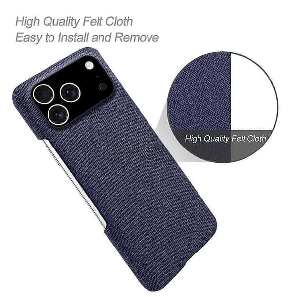 Kompatibel med iPhone 17 Pro Mobilskal Tygtextur Anti-Rep Skyddande PC Baksida A