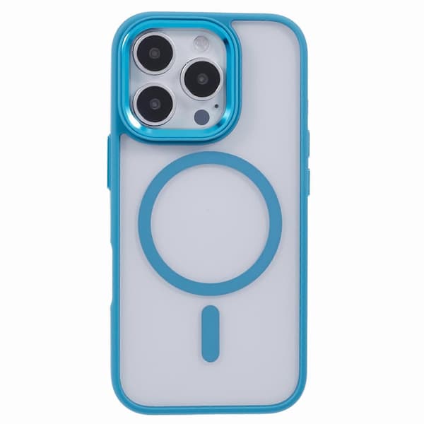 For iPhone 16 Pro Max telefondeksel Klart bakside PC+TPU-deksel kompatibelt med MagSafe A