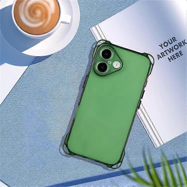 Kompatibel med iPhone 16 Plus TPU-deksel Fire hjørner Fallsikkert bakdeksel Turkis