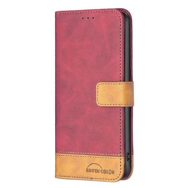 Til Xiaomi Redmi Note 11 Global BF11 Farvematchende Lædertelefoncover Rød