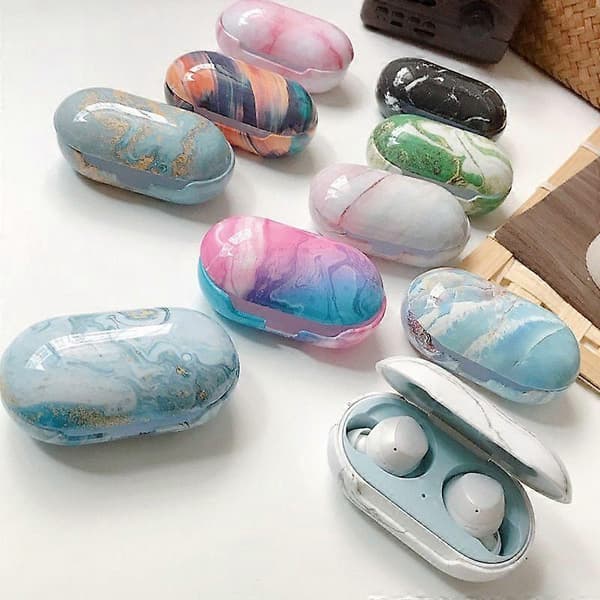 Mønstret marmoretui til Samsung Galaxy Buds Buds+ etui hårdt PC beskyttelsescover til