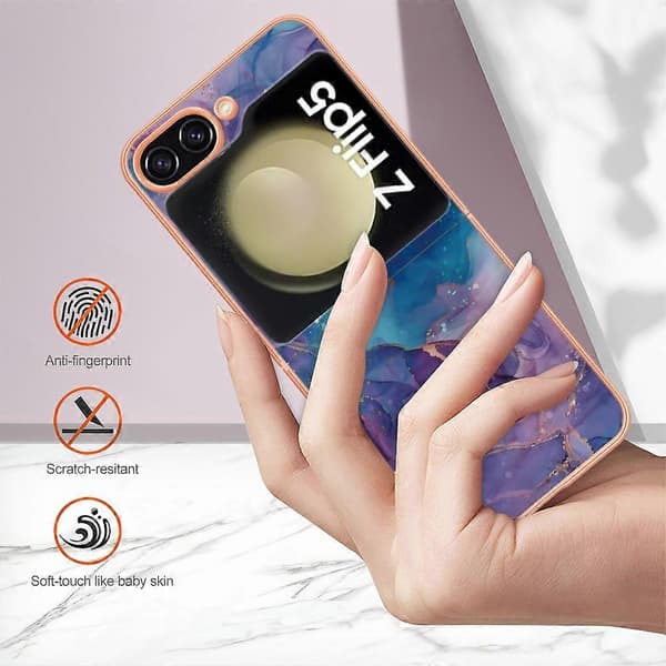 Galvanisering Marmor Dobbeltsidig IMD Telefondeksel til Samsung Galaxy Z Flip5