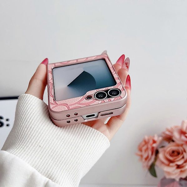 3D Camellia Pläd Tyg DIY PC Telefonfodral Vit