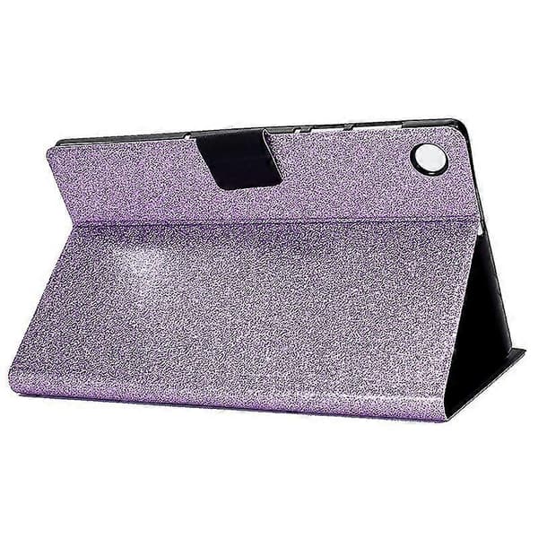 Stativetui til Samsung Galaxy Tab A9, Glitter PU-læder med kortpladser Tablet Cover (Lilla)