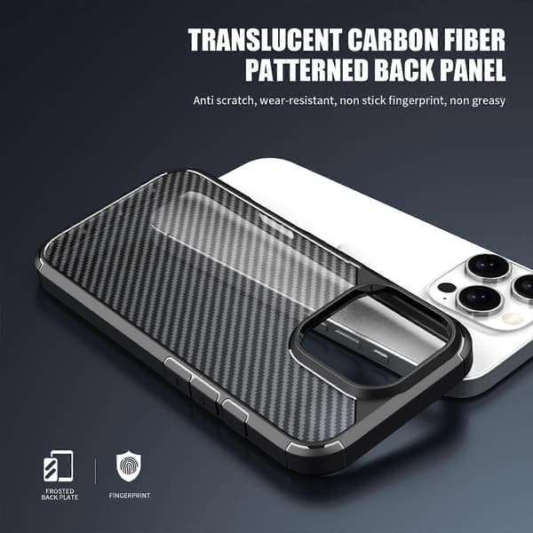 iPAKY Pioneer Series kolfiber PC+TPU telefonfodral (för iPhone 16 Pro)