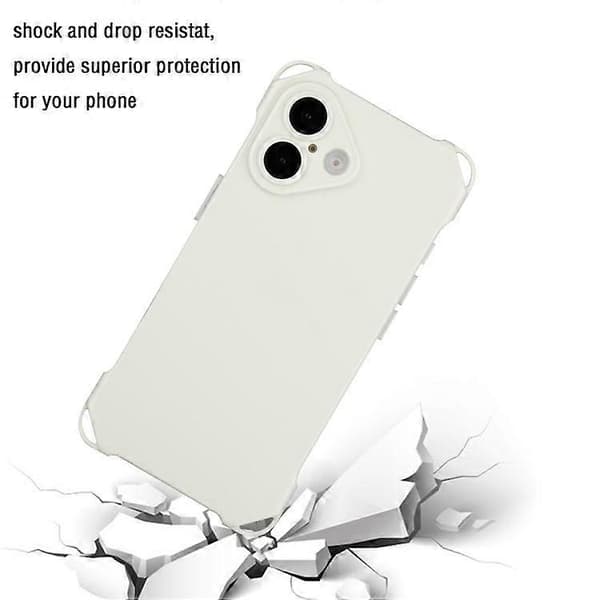 Kompatibel med iPhone 16 Plus TPU-deksel Fire hjørner fallsikkert bakdeksel Beige