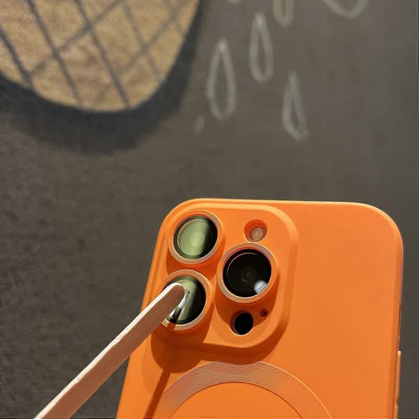 Til iPhone 15 Pro-etui kompatibelt med MagSafe flydende silikone telefoncover med hærdet glaslinse (sort, sort)